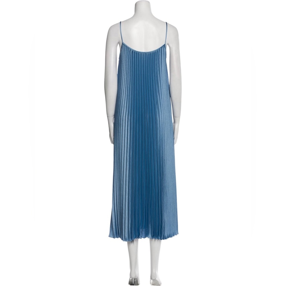 Vince Backless Blue Pleated Dress